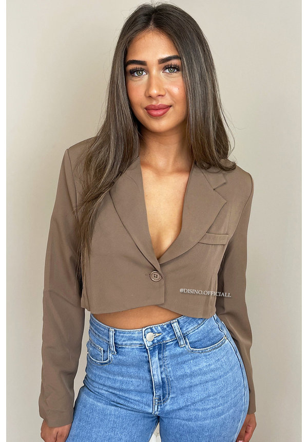 TAUPE - 'ROX' - CROPPED BLAZER