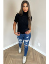 QUEEN HEARTS JEANS - MEDIUM BLUE - HIGH WAIST RIPPED SKINNY JEANS - 846