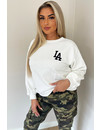 WHITE - 'LA ON MY BACK' - PREMIUM QUALITY SWEATER