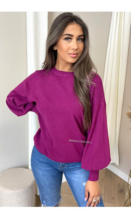PURPLE - 'PIPER' - SOFT TOUCH BELL SLEEVE TOP