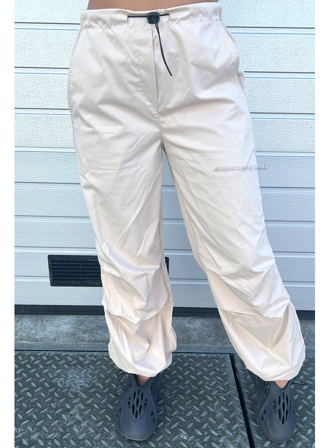 BEIGE - 'ROXY' - PARACHUTE CARGO PANTS