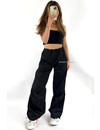 BLACK - 'ROXY' - PARACHUTE CARGO PANTS