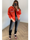 ORANGE - 'MARBLE' - VARSITY INSPIRED COLLEGE JACKET