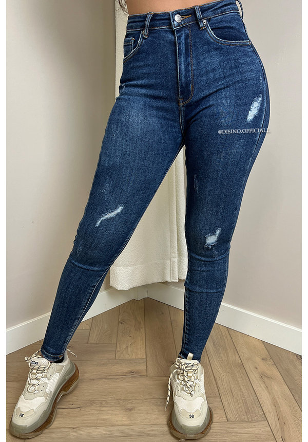 VS-MISS - DARK BLUE - HIGH WAIST SKINNY JEANS  - 7505