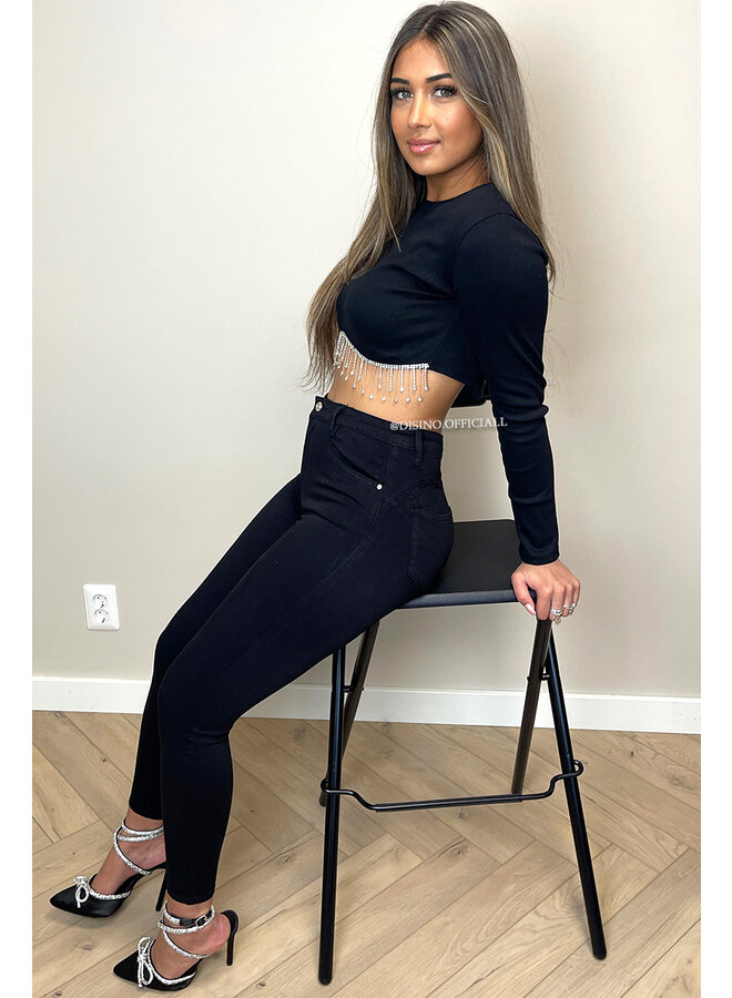LAULIA - BLACK - EXTRA HIGH WAIST SKINNY JEANS PUSH UP - 357