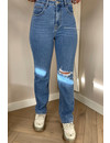 BLUE - 'BOSTON' - PERFECT FIT STRETCH HIGH WAIST STRAIGHT LEG JEANS - 1895