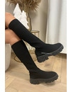 BLACK - 'AMEY BOOTS LONG' - INSPIRED SOCKET BOOTS