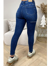 QUEEN HEART JEANS - BLUE - PERFECT HIGH WAIST SKINNY JEANS  - 962