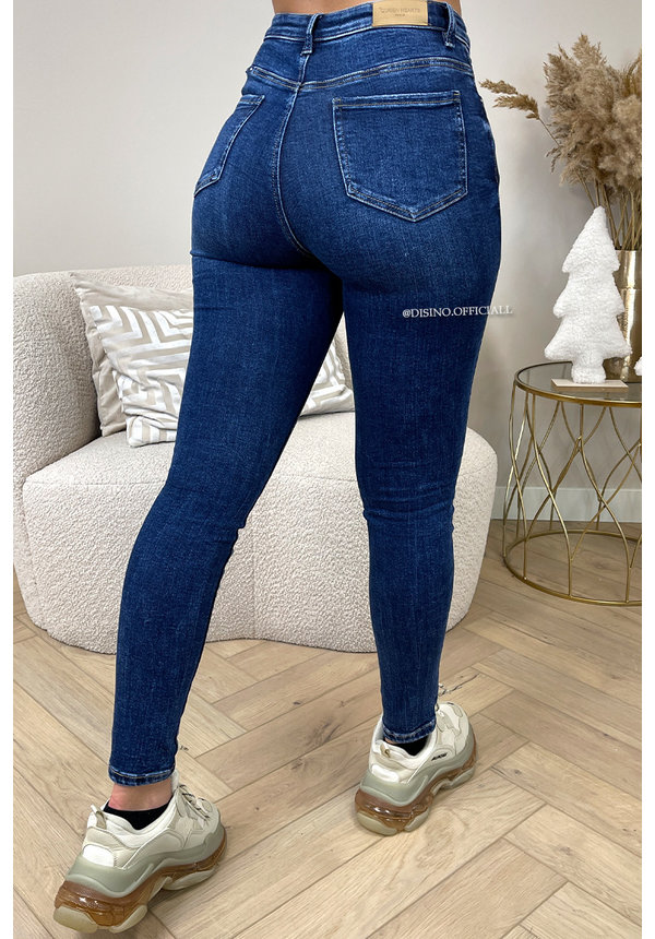 QUEEN HEART JEANS - BLUE - PERFECT HIGH WAIST SKINNY JEANS  - 962