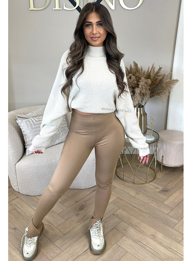 CAMEL - 'CINDY' - HIGH WAIST EXTRA LONG SPLIT LEGGING