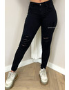 QUEEN HEARTS JEANS - BLACK - MEDIUM WAIST RIPPED SKINNY JEANS - 9193