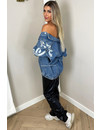 BLUE - 'BEVERLY STUDS' - PREMIUM QUALITY INSPIRED DENIM FLAMES JACKETS