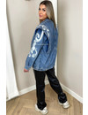 BLUE - 'BEVERLY STUDS' - PREMIUM QUALITY INSPIRED DENIM FLAMES JACKETS