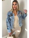 LIGHT BLUE - 'LOVE&PEACE' - DESIGNER INSPIRED CROPPED DENIM JACKET