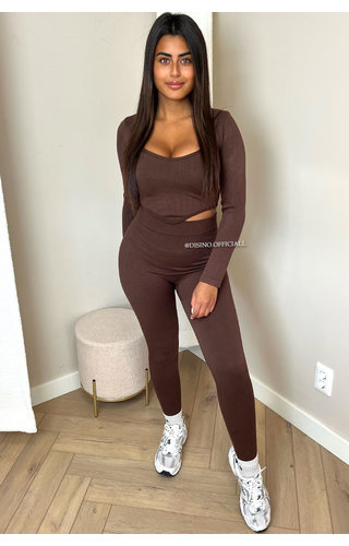 CHOCO - 'YARA' - LONG SLEEVE TWO PIECE SHAPEWEAR SET CHOCO - 'YARA' - LONG SLEEVE TWO PIECE SHAPEWEAR SET