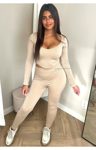 BEIGE - 'YARA' - LONG SLEEVE TWO PIECE SHAPEWEAR SET BEIGE - 'YARA' - LONG SLEEVE TWO PIECE SHAPEWEAR SET