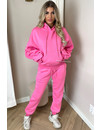CANDY PINK - 'DONNA JOGGER SET' - RUCHED SLEEVE HOODIE + JOGGER PANTS
