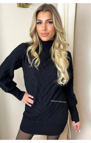 BLACK - 'CARINA DRESS' - PREMIUM QUALITY KNIT SWEATER DRESS BLACK - 'CARINA DRESS' - PREMIUM QUALITY KNIT SWEATER DRESS