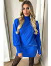 ROYAL BLUE - 'CARINA DRESS' - PREMIUM QUALITY KNIT SWEATER DRESS