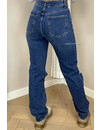 QUEEN HEART JEANS - BLUE - RIPPED KNEE STRAIGHT LEG JEANS - 886