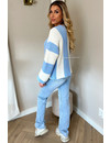 LIGHT BLUE - 'CLAIRE KNIT' - VERTICAL STRIPED SWEATER KNIT