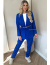 ROYAL BLUE - 'YAEL SET' - TWO PIECE CLASSY BLAZER + PANTALON SET