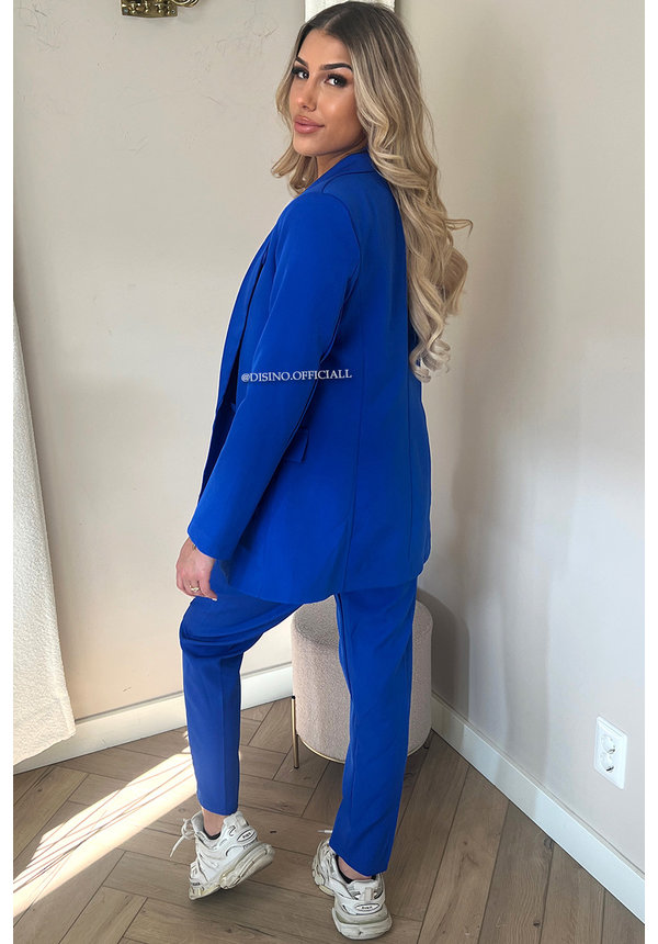 ROYAL BLUE - 'YAEL SET' - TWO PIECE CLASSY BLAZER + PANTALON SET