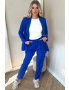 ROYAL BLUE - 'YAEL SET' - TWO PIECE CLASSY BLAZER + PANTALON SET