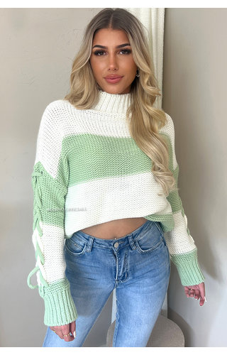 MINT GREEN - 'MARISS' - PREMIUM QUALITY OVERSIZED TIE UP KNIT MINT GREEN - 'MARISS' - PREMIUM QUALITY OVERSIZED TIE UP KNIT