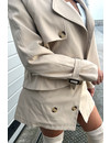 BEIGE - 'CROPPED TRENCH SET' - PREMIUM QUALITY CROPPED TRENCH + SKORT