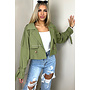 GREEN - 'CASEY' - INSPIRED CROPPED TRENCH COAT