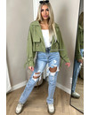 GREEN - 'CASEY' - INSPIRED CROPPED TRENCH COAT