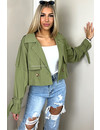 GREEN - 'CASEY' - INSPIRED CROPPED TRENCH COAT