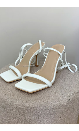 WHITE - 'LINA HEELS' - TOUWTJES HAKKEN ROPE HEELS