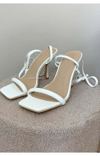 WHITE - 'LINA HEELS' - TOUWTJES HAKKEN ROPE HEELS 