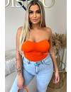 ORANGE - 'OLIVIA STRAPLESS BODY' - RUCHED STRAPLESS BODYSUIT