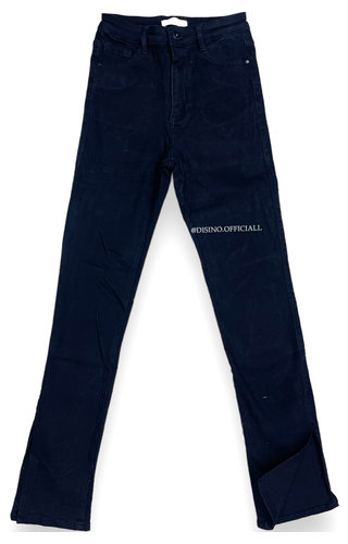 BLACK - '082' - SUPER STRETCH HIGH WAIST SKINNY JEANS SIDE SPLIT - 082 BLACK - '082' - SUPER STRETCH HIGH WAIST SKINNY JEANS SIDE SPLIT - 082