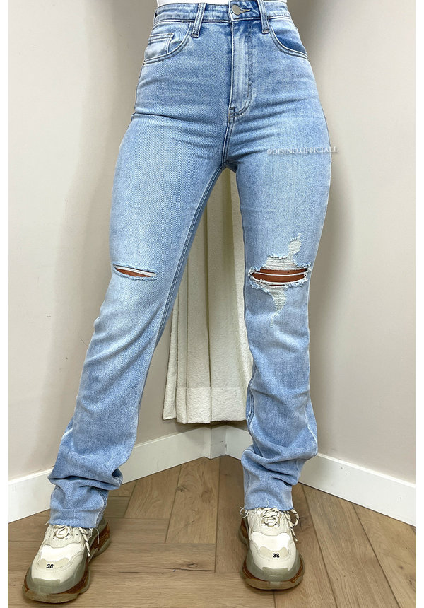 LIGHT BLUE - 'MIAMI' - EXTRA LONG SUPER STRETCH STRAIGHT LEG JEANS