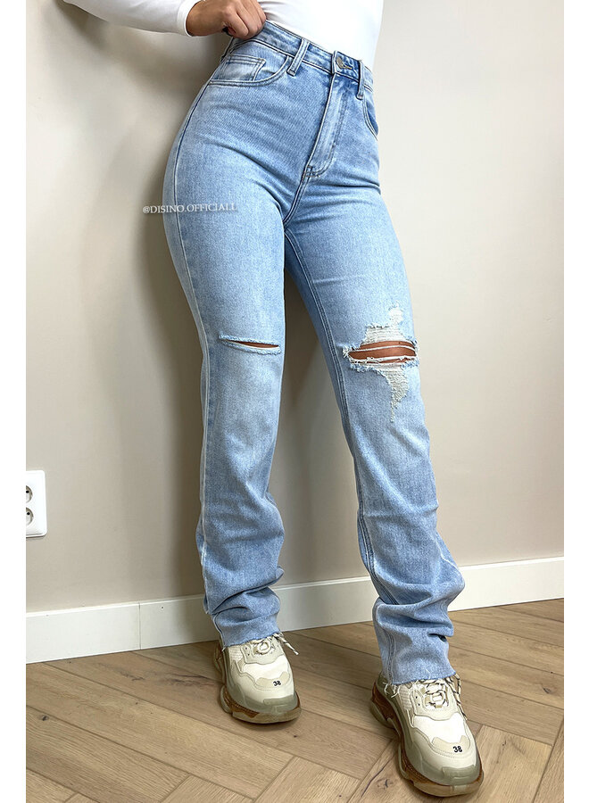 LIGHT BLUE - 'MIAMI' - EXTRA LONG SUPER STRETCH STRAIGHT LEG JEANS