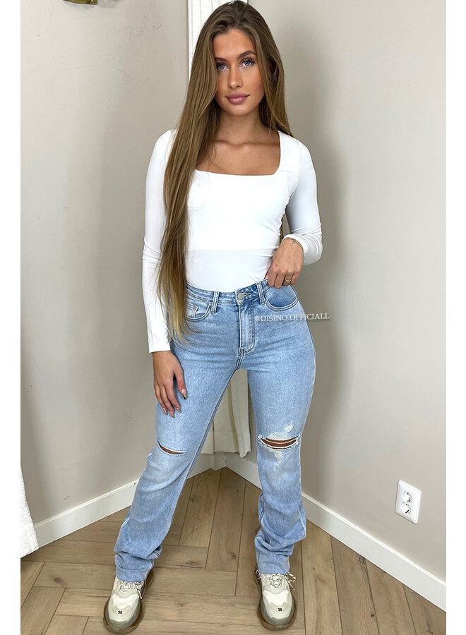 LIGHT BLUE - 'MIAMI' - EXTRA LONG SUPER STRETCH STRAIGHT LEG JEANS