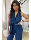 NAVY BLUE - 'DAISY JUMPSUIT' - MULTI WAY MOUSSELINE COTTON JUMPSUIT