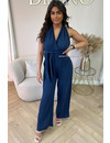 NAVY BLUE - 'DAISY JUMPSUIT' - MULTI WAY MOUSSELINE COTTON JUMPSUIT