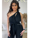 BLACK - 'DAISY JUMPSUIT' - MULTI WAY MOUSSELINE COTTON JUMPSUIT