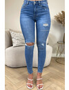 QUEEN HEARTS JEANS - BLUE - EXTRA HIGH WAIST SUPER STRETCH JEANS - 1025