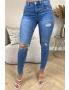 QUEEN HEARTS JEANS - BLUE - EXTRA HIGH WAIST SUPER STRETCH JEANS - 1025