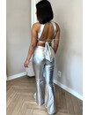 SILVER - 'LOPEZ' - TWO PIECE METALLIC STRETCH FLARE + TOP SET