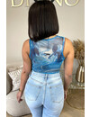 BLUE- 'ALICIA BODYSUIT' - MARBLE PRINT MESH BODYSUIT