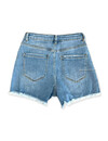 BLUE - 'LEXXIE' - HIGH WAIST PERFECT FIT STRETCH DENIM SHORT