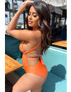 ORANGE - 'LYNN' - PERFECT FIT TIE UP SWIMSUIT