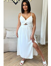 WHITE - 'JASMINE DRESS' - SUMMER SPLIT MAXI DRESS